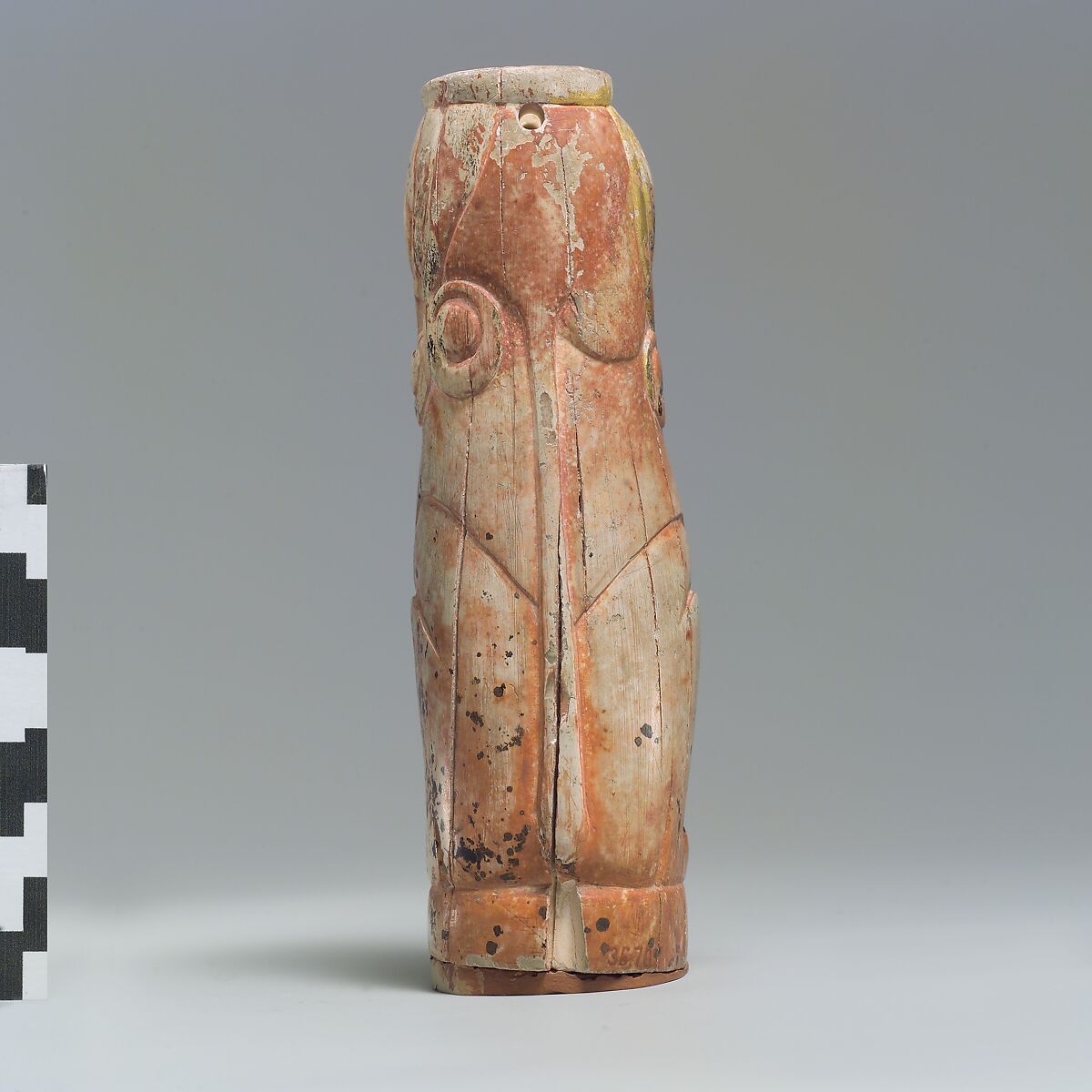 Furniture support: female sphinx with Hathor-style curls, Ivory (hippopotamus), gold foil, Old Assyrian Trading Colony