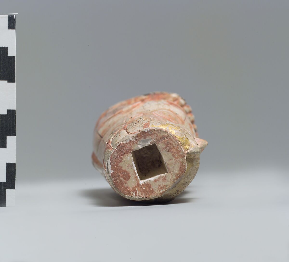 Furniture support: female sphinx with Hathor-style curls, Ivory (hippopotamus), gold foil, Old Assyrian Trading Colony