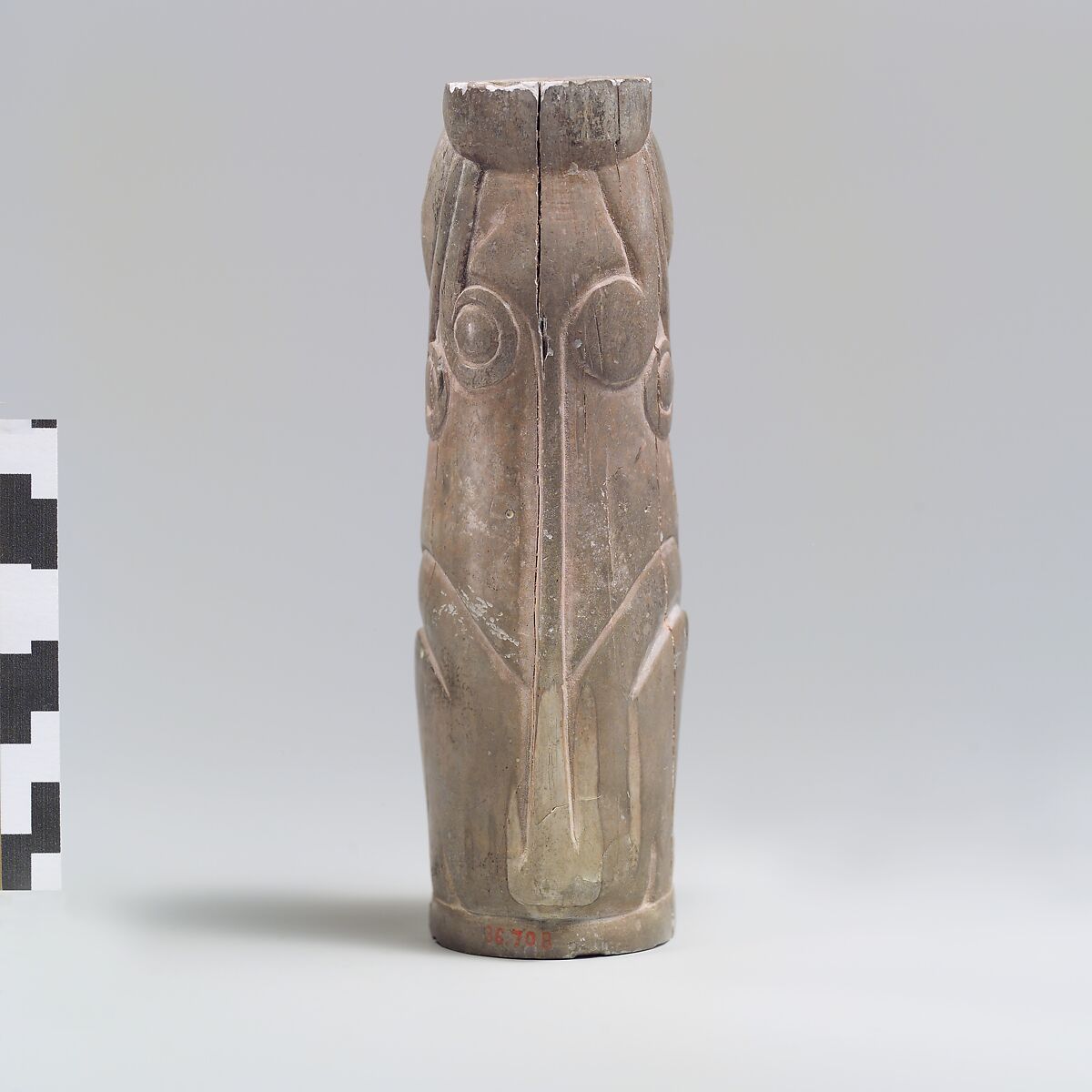 Furniture support: female sphinx with Hathor-style curls, Ivory (hippopotamus), gold foil, Old Assyrian Trading Colony