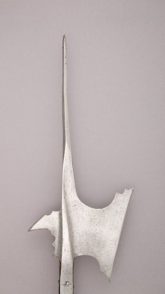 Halberd, Steel, wood, textile (velvet), German