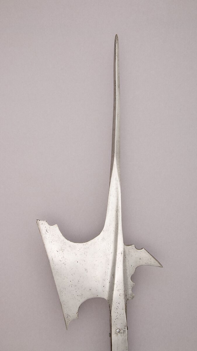 Halberd, Steel, wood, textile (velvet), German 