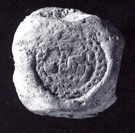 Sealing with stamp seal impression: seated figure, Ceramic, Old Assyrian Trading Colony 