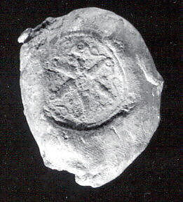 Sealing with stamp seal impressions: radiating griffins; banquet scene