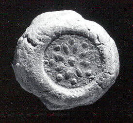 Sealing with stamp seal impression: rosette, Ceramic, Old Assyrian Trading Colony 