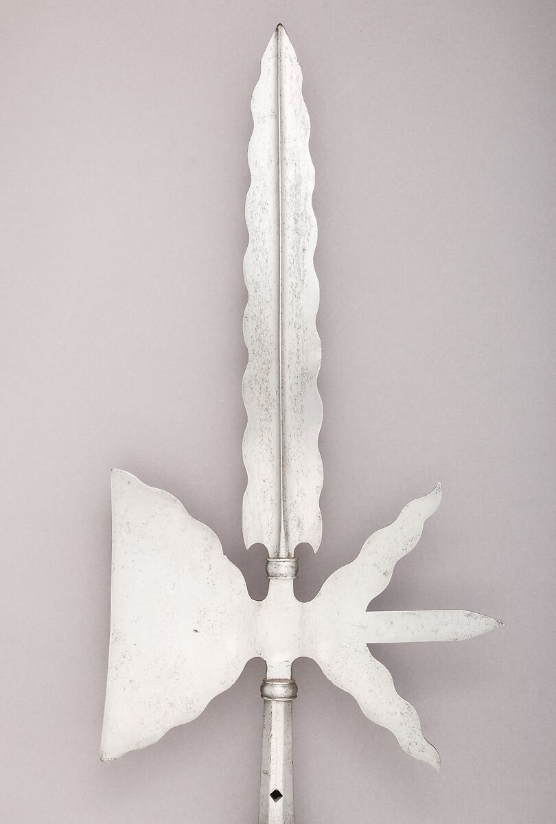 Halberd of Louis XIV's Swiss Guard, Steel, wood (oak), textile, Swiss
