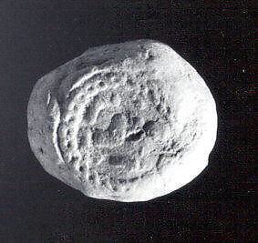 Oval sealing with one circular seal impression, Un-baked clay, Old Assyrian Trading Colony 