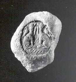 Sealing with one circular seal impression, Un-baked clay, Old Assyrian Trading Colony 