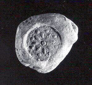 Sealing with stamp seal impression: rosette, Ceramic, Old Assyrian Trading Colony 