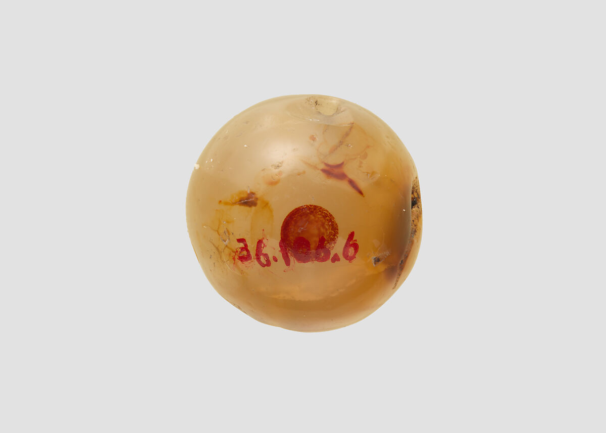 Stamp seal, Chalcedony, jasper, red yellow, Sasanian