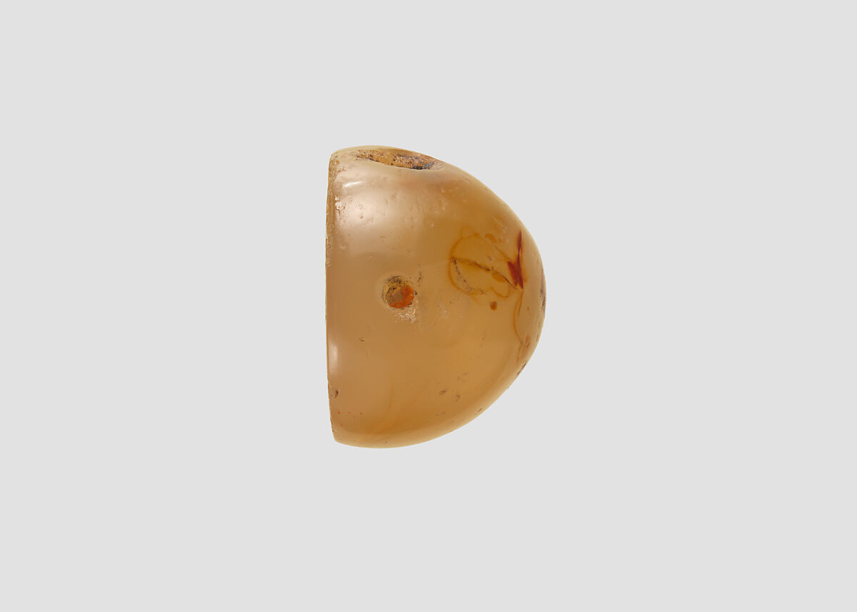 Stamp seal, Chalcedony, jasper, red yellow, Sasanian