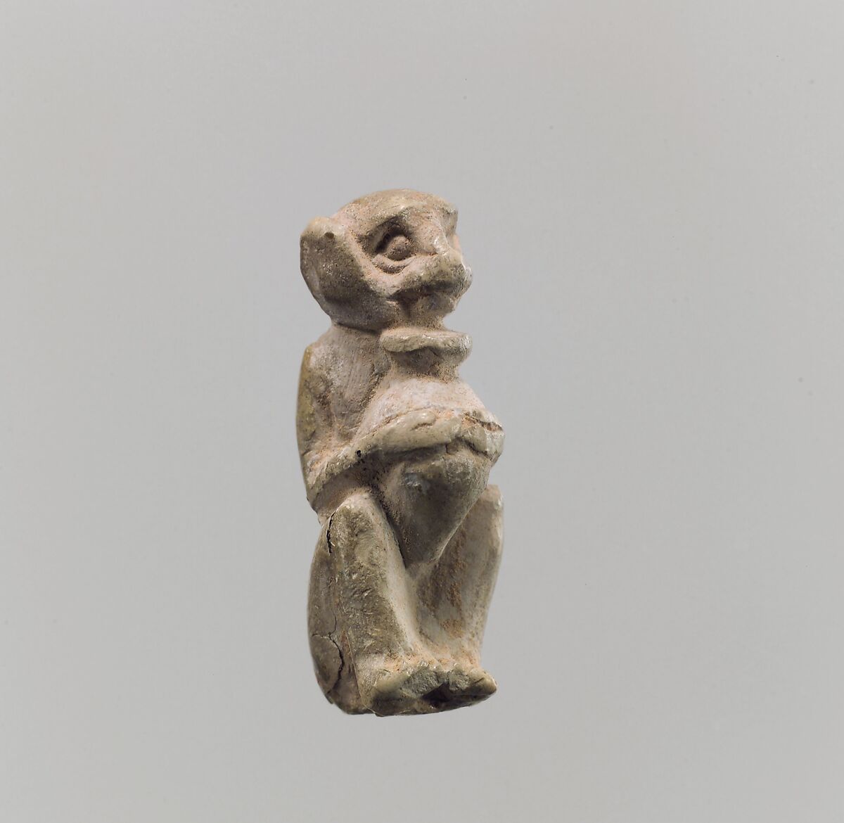 Monkey holding vessel, Ivory, Old Assyrian Trading Colony 