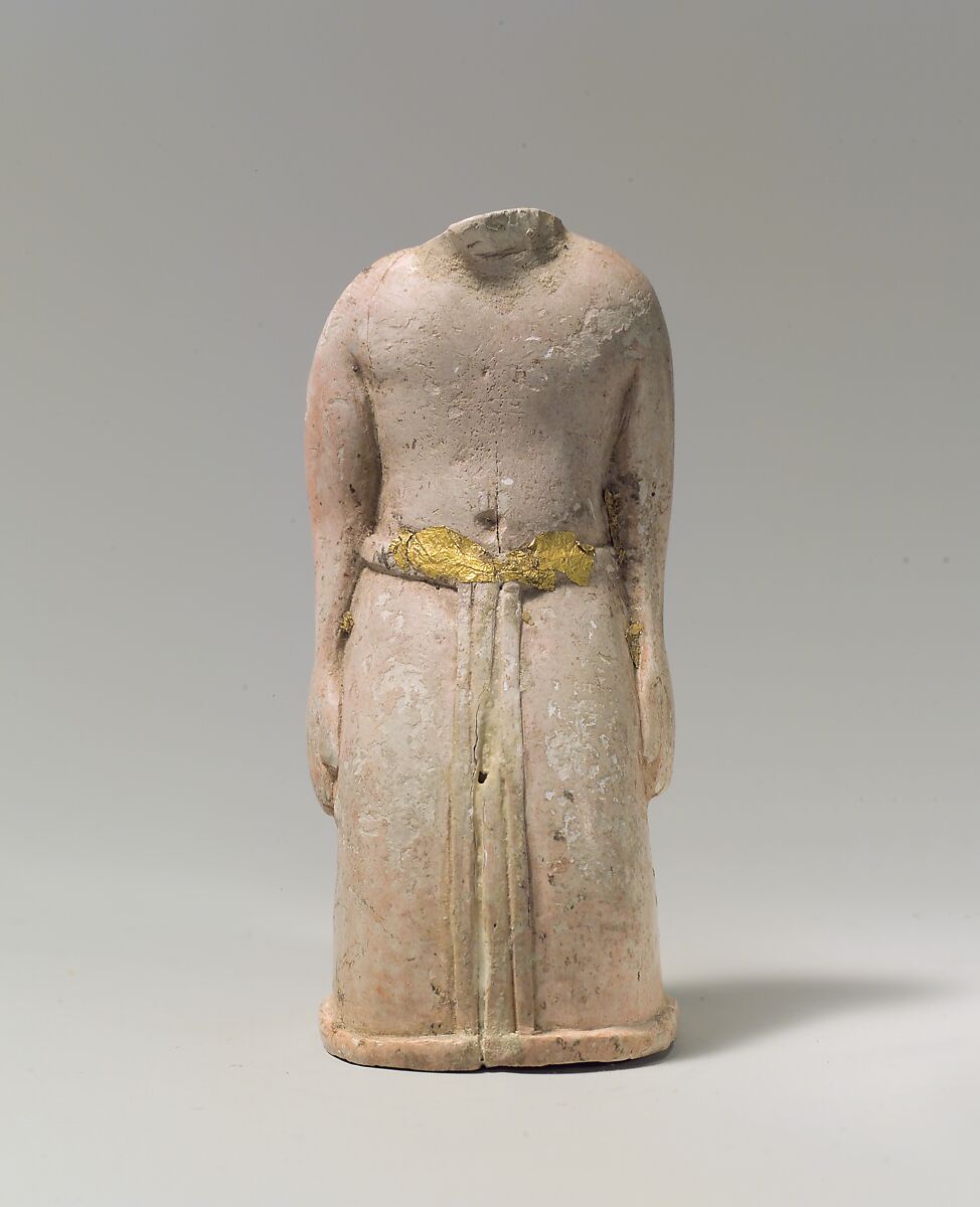 Furniture element: kneeling male figure, Ivory, gold leaf, Old Assyrian Trading Colony