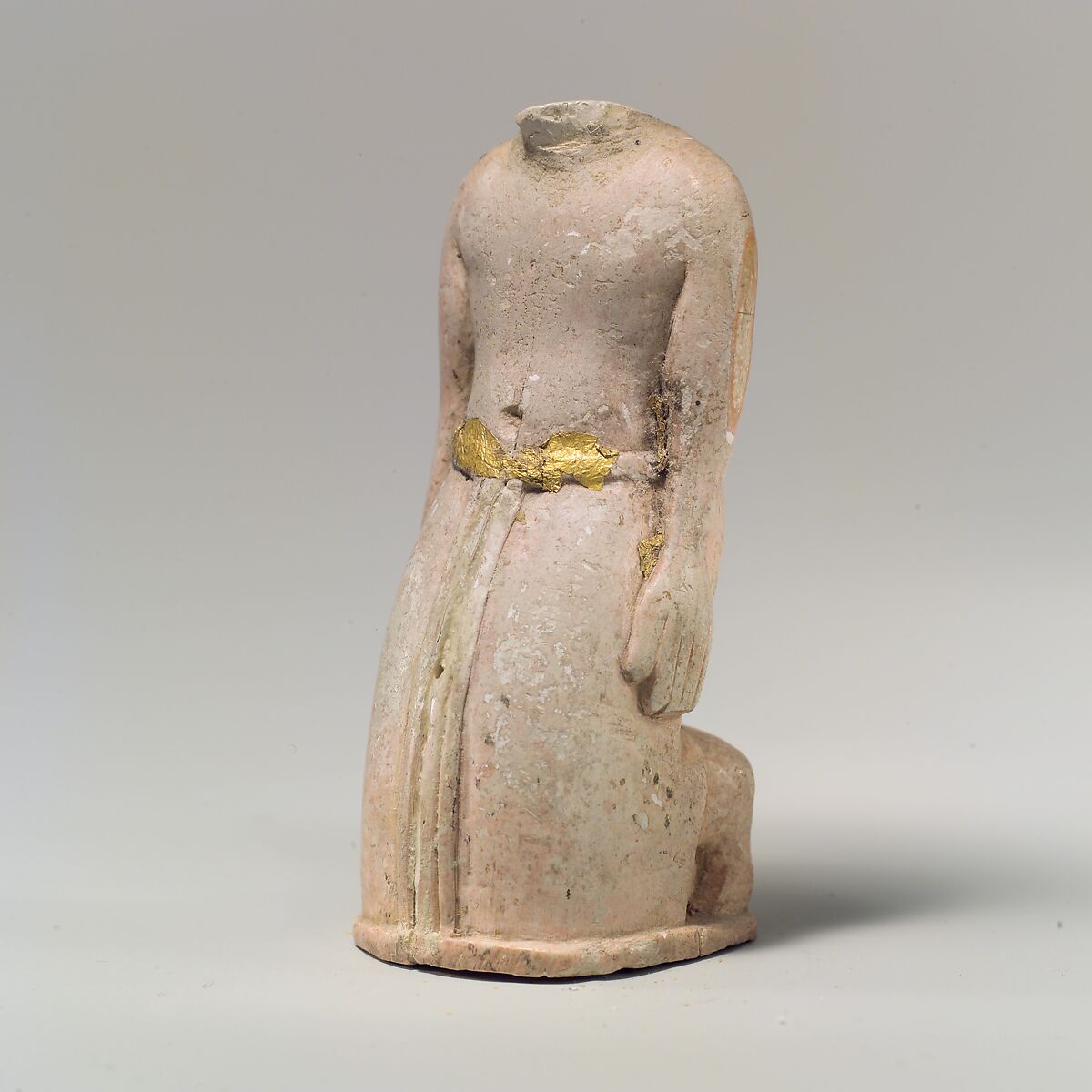 Furniture element: kneeling male figure, Ivory, gold leaf, Old Assyrian Trading Colony