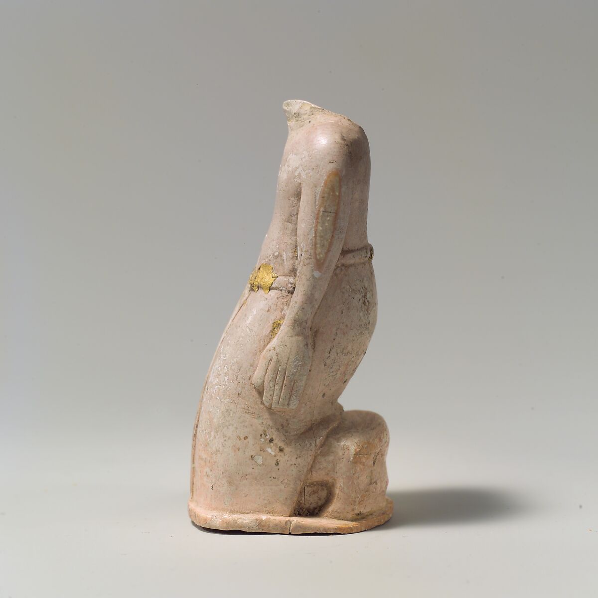 Furniture element: kneeling male figure, Ivory, gold leaf, Old Assyrian Trading Colony