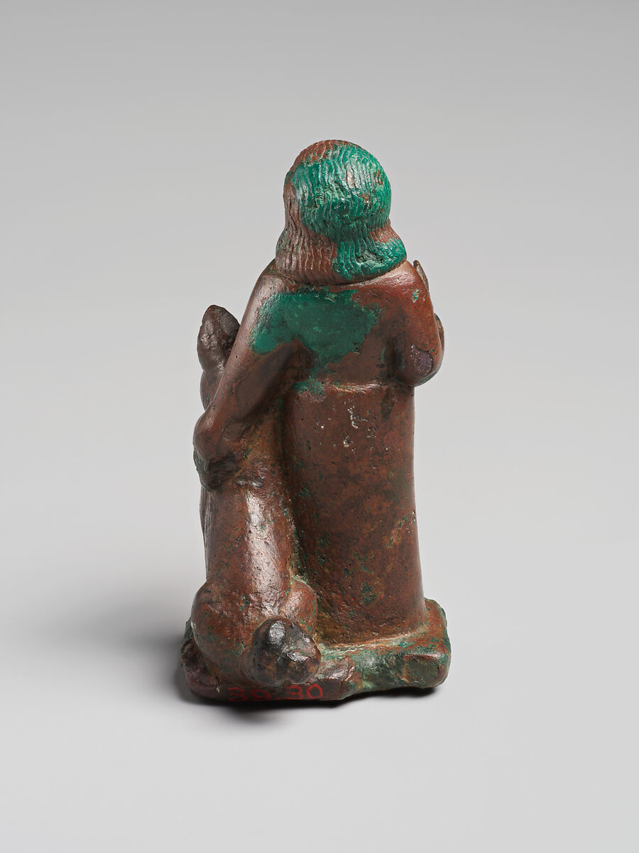 Man and dog, Bronze, Babylonian