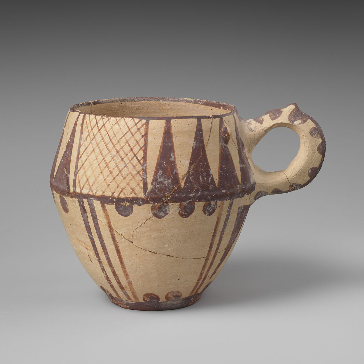 One-handled cup, Ceramic, paint, Iran