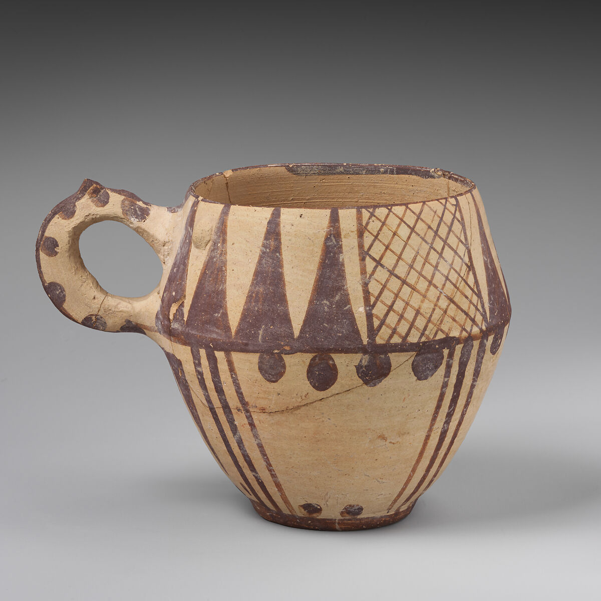 One-handled cup, Ceramic, paint, Iran 