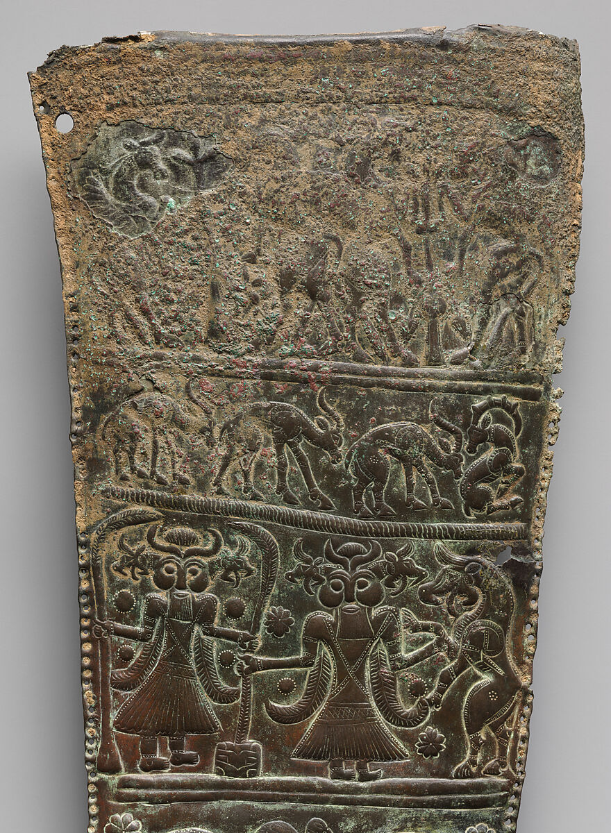 Quiver plaque with animals and mythological scenes, Bronze