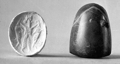 Stamp seal, Agate, gray, Achaemenid 