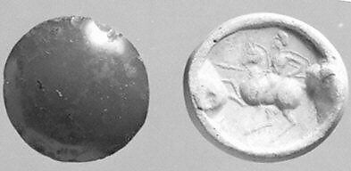 Stamp seal, Chalcedony (?), red, Parthian 