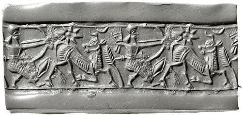 Cylinder seal with hunting scene
