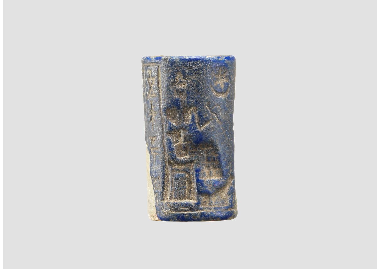 Cylinder seal, Lapis lazuli, Babylonian