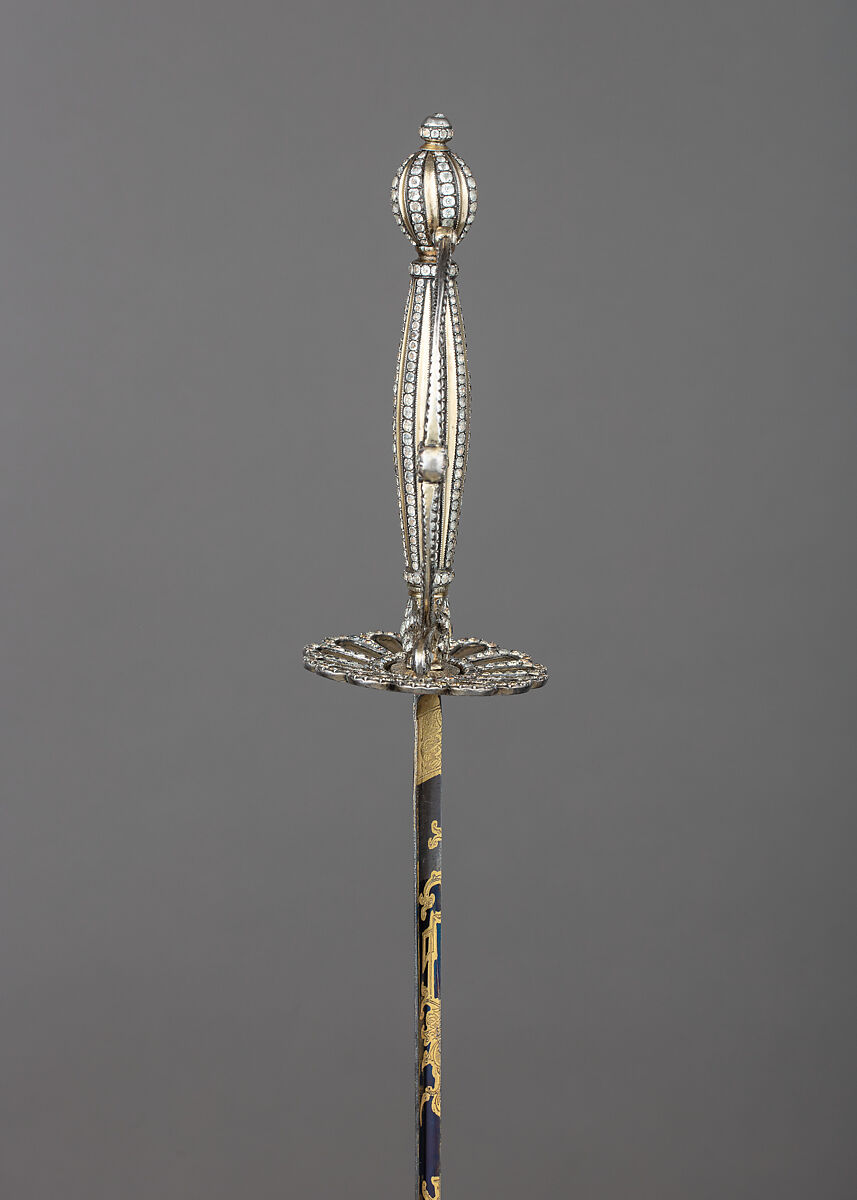 Smallsword, Steel, gold, silver, textile, paste jewels, French