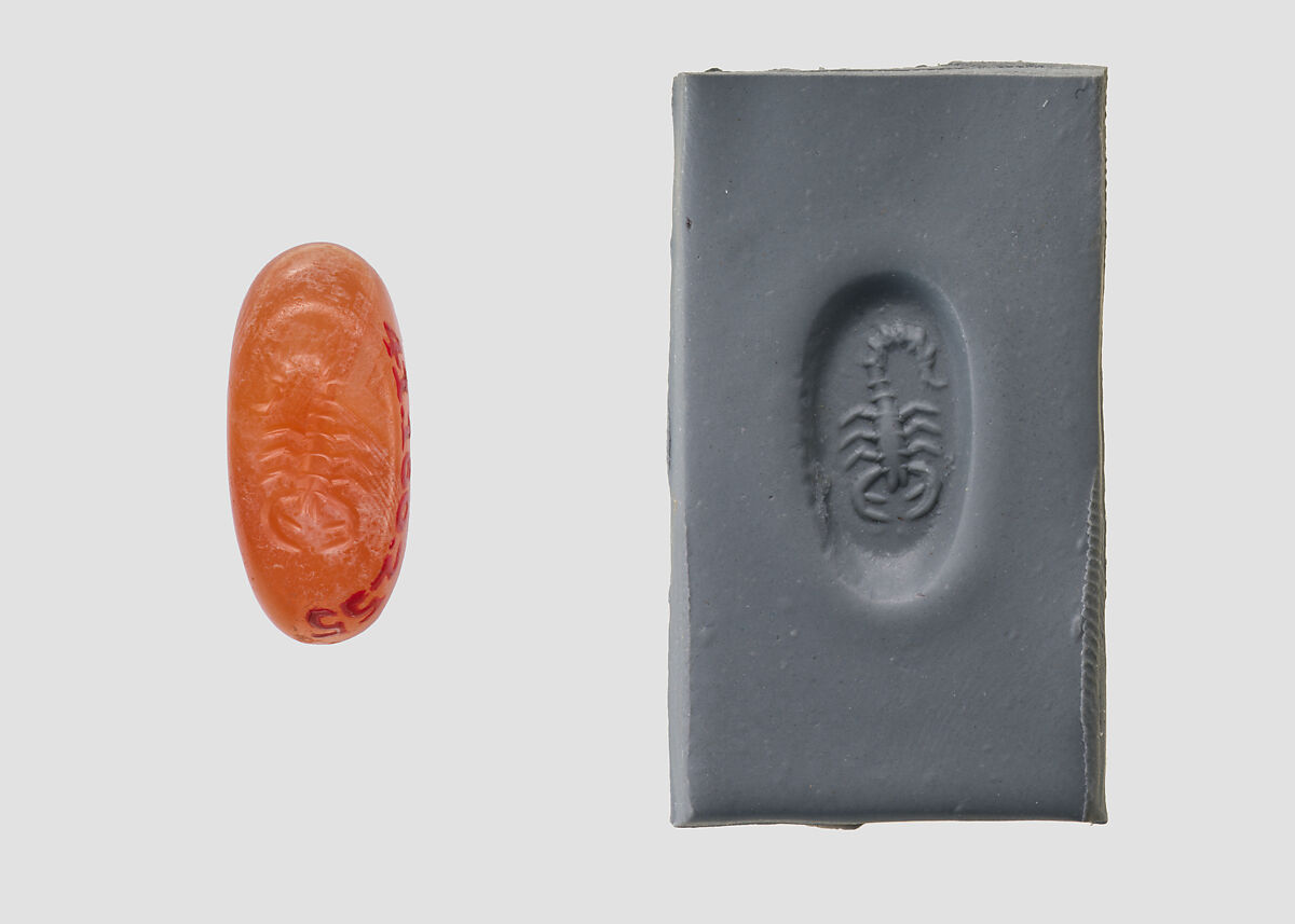 Stamp seal, Carnelian, Sasanian 