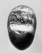 Stamp seal, Agate, gray white, Sasanian 