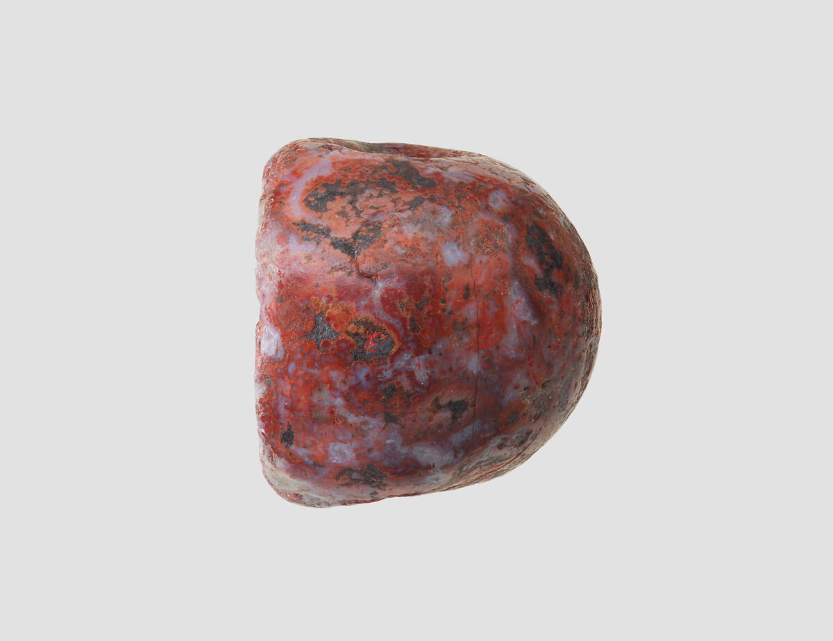 Stamp seal, Marble, red, white and black, Sasanian