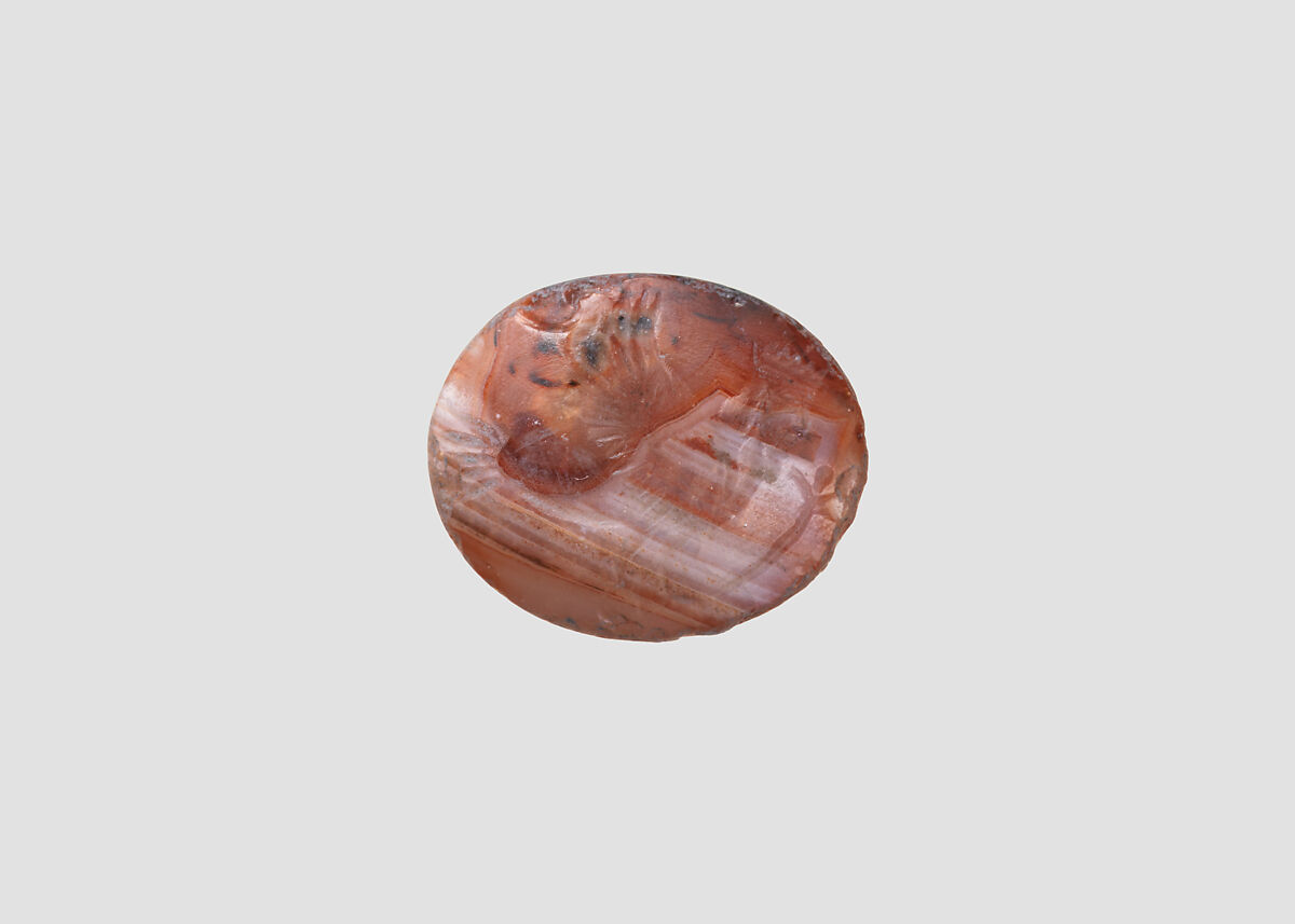 Stamp seal, Agate, red white, Achaemenid