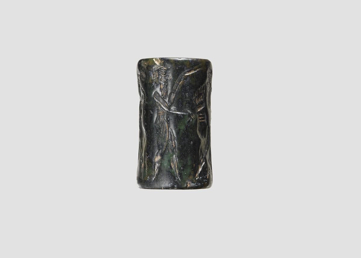 Cylinder seal, Serpentine, Akkadian