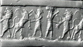 Cylinder seal, Rock crystal, Akkadian 