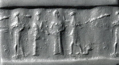 Cylinder seal, Lapis lazuli, Babylonian 