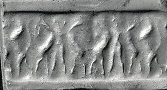 Cylinder seal, Lapis lazuli, Sumerian 