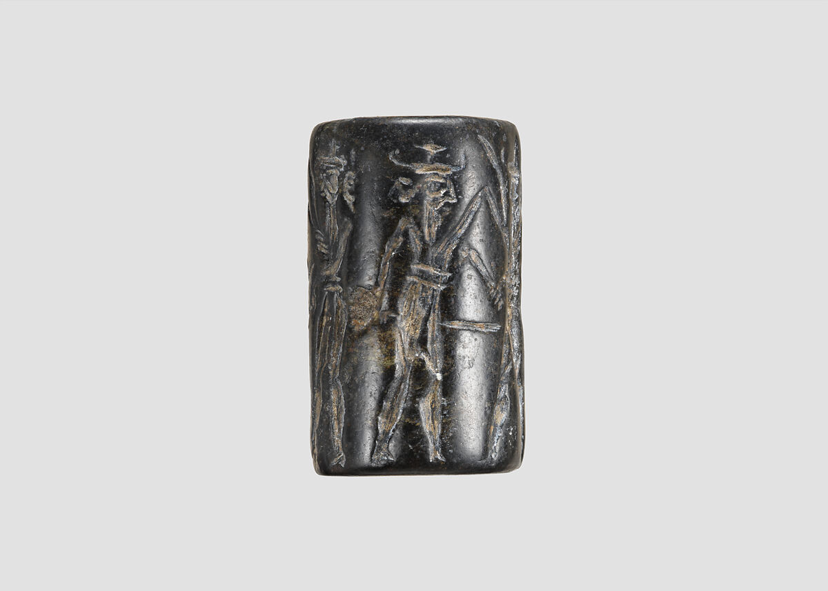 Cylinder seal, Serpentine, Akkadian