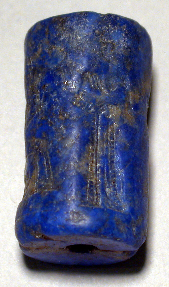 Cylinder seal, Lapis lazuli, Neo-Sumerian 
