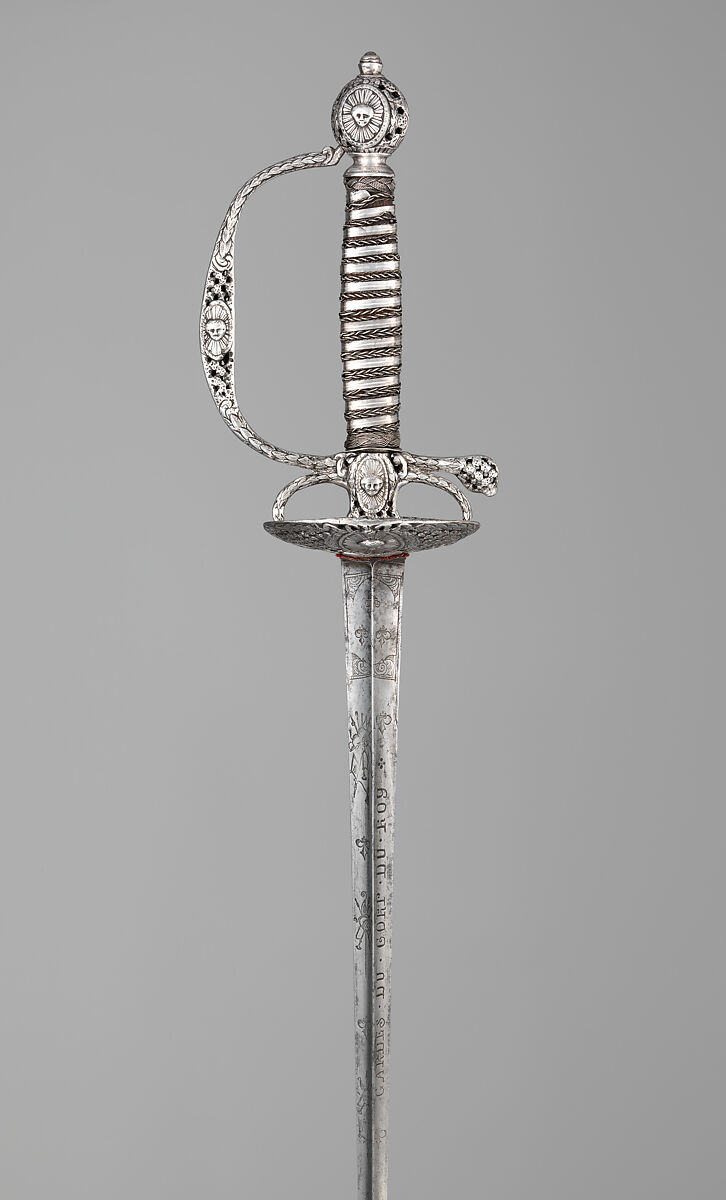 Smallsword carried by the Gardes du Corps, Guilmin  French, Steel, silver, wood, textile, French, Versailles