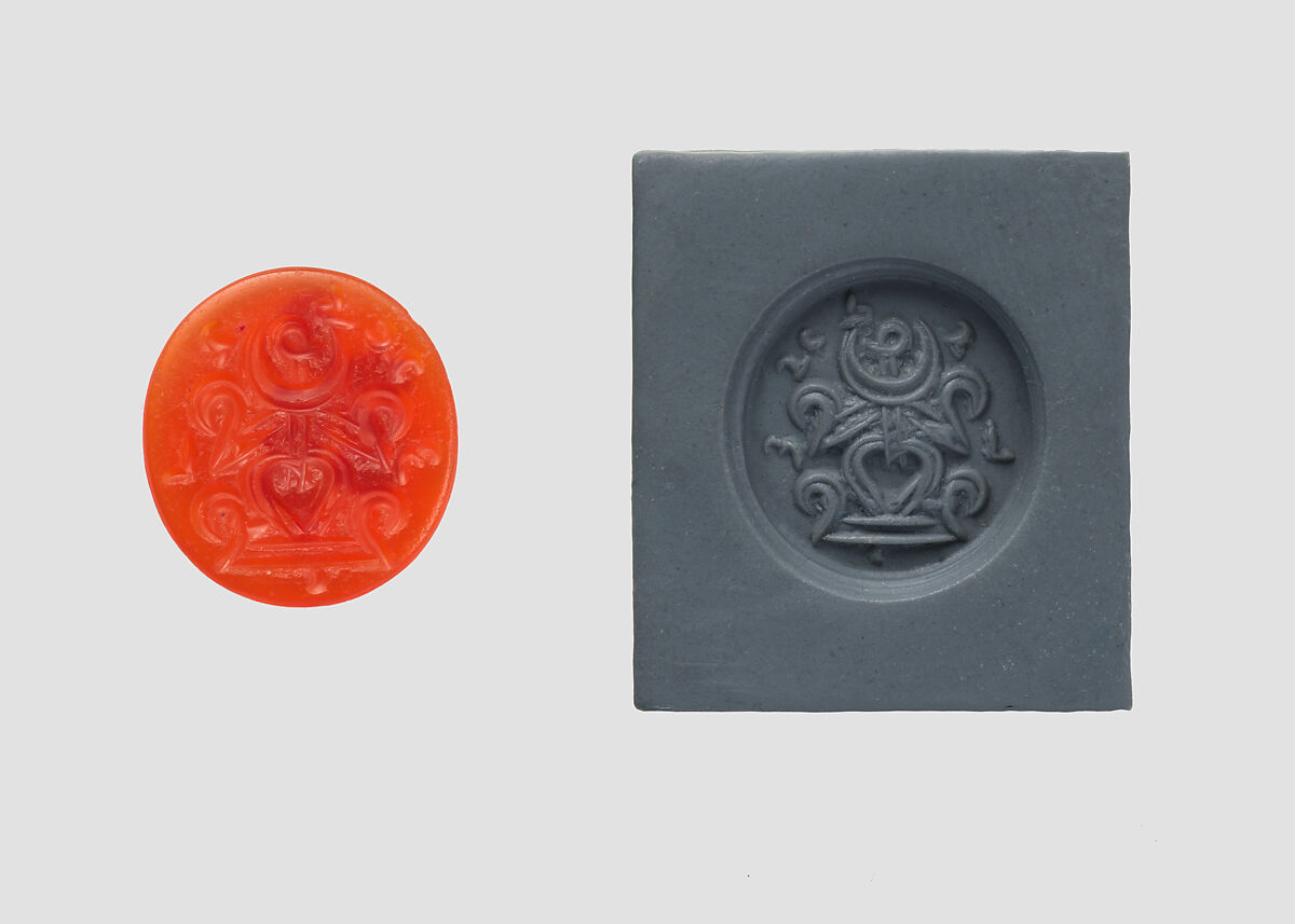 Stamp seal, Carnelian, Sasanian 