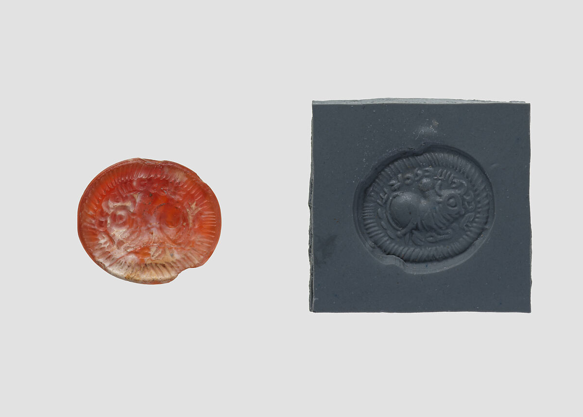 Stamp seal, Carnelian, Sasanian