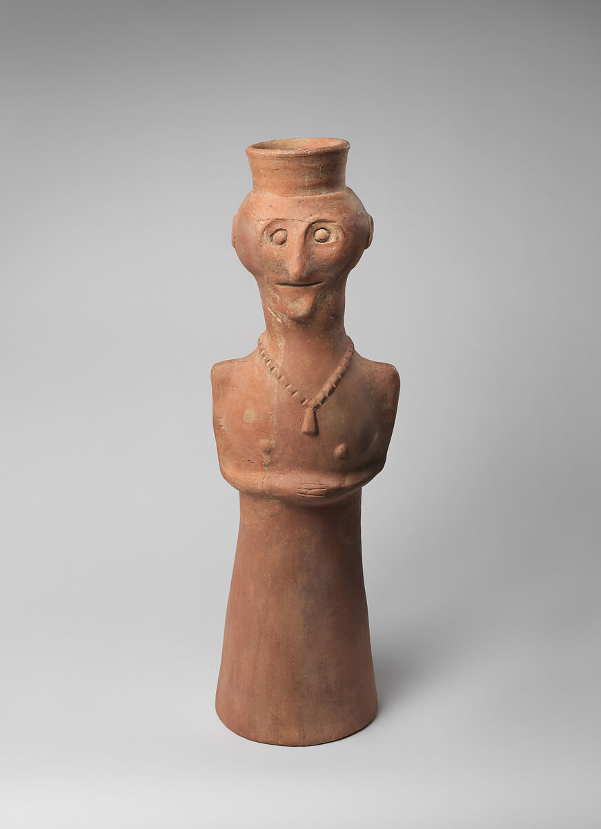 Vessel in form of female (?) figure, Ceramic, Iran 