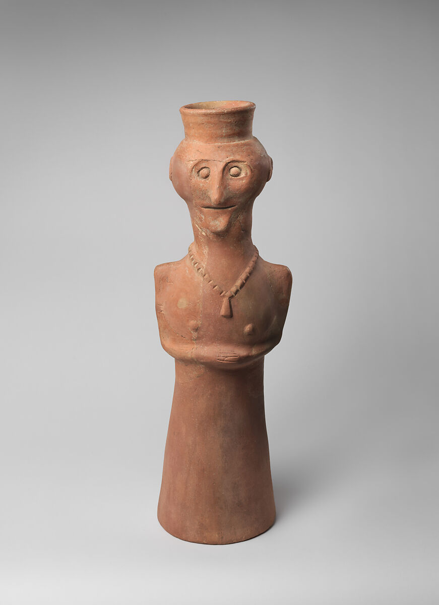 Vessel in form of female (?) figure, Ceramic, Iran