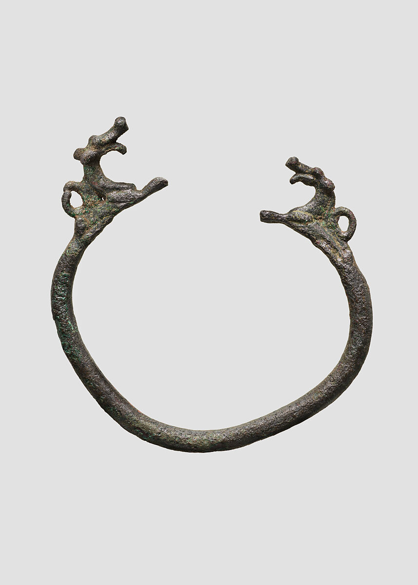 Bracelet with animal terminals, Bronze, Iran