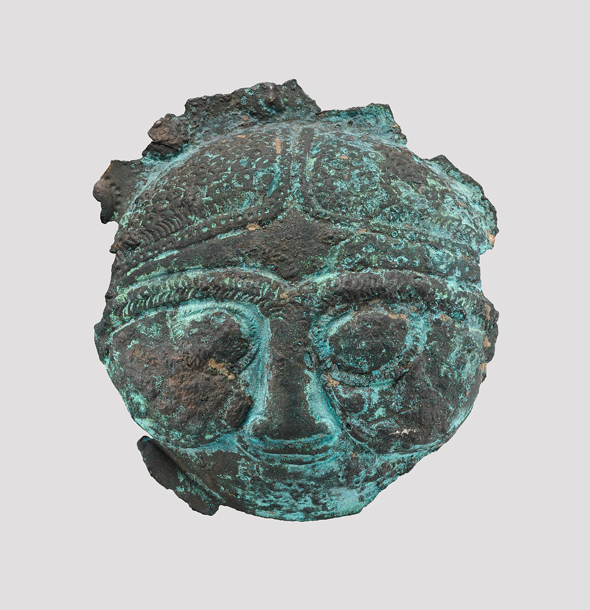 Boss from a disc-headed pin, Bronze, Iran 