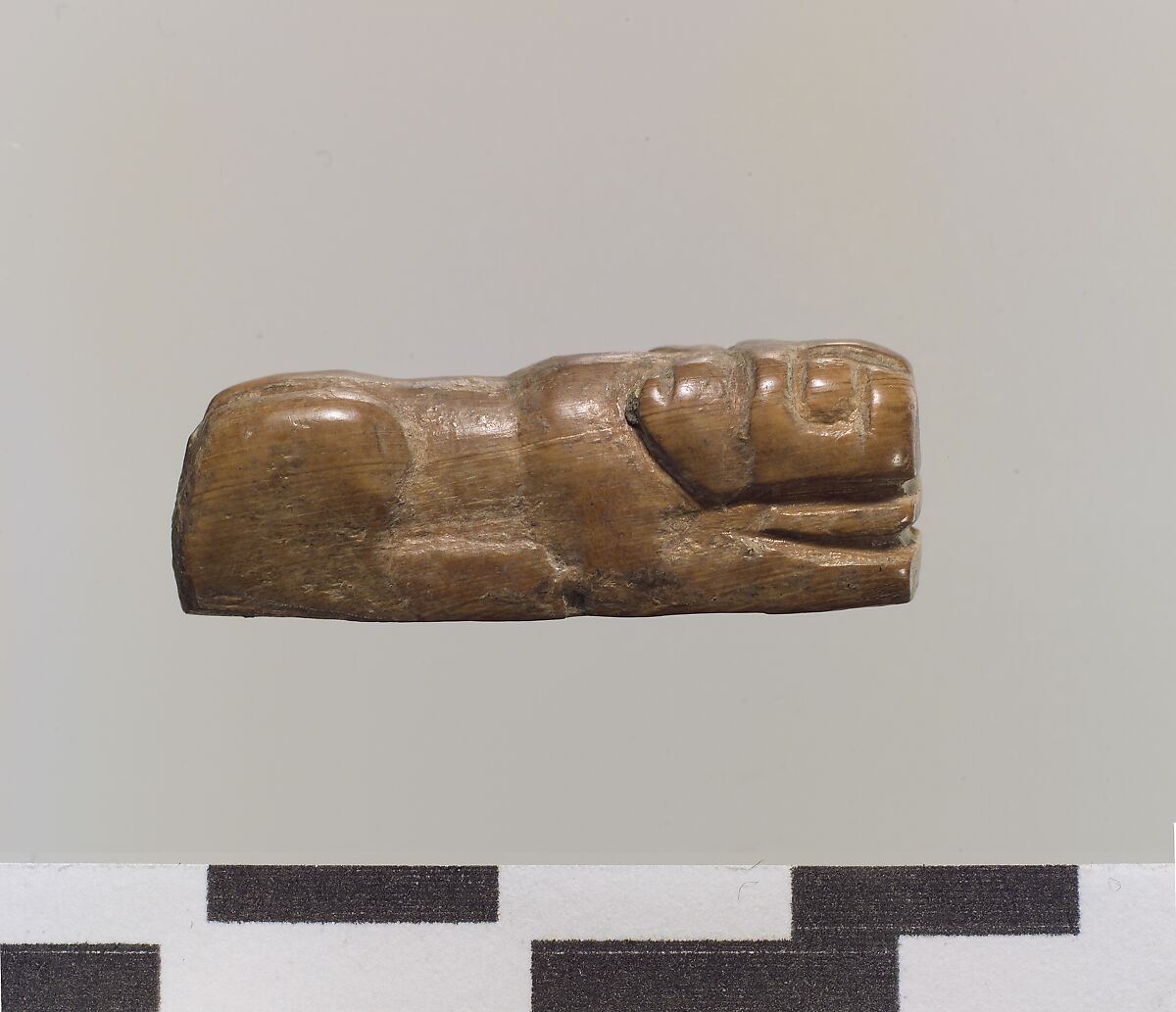 Figure of crouching lion, Ivory, Iran