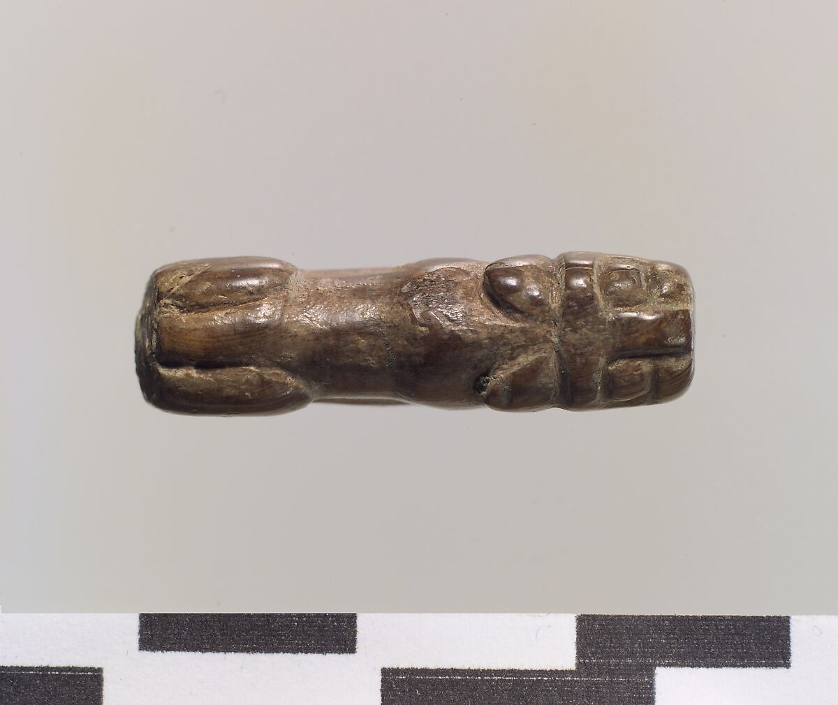 Figure of crouching lion, Ivory, Iran