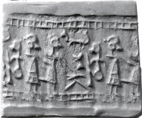 Cylinder seal and modern impression: cultic banquet scene
