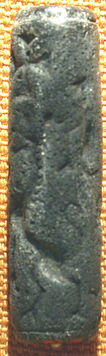 Cylinder seal and modern impression: creature flanking stylized tree, Bitumen matrix with white mineral aggregate, Elamite