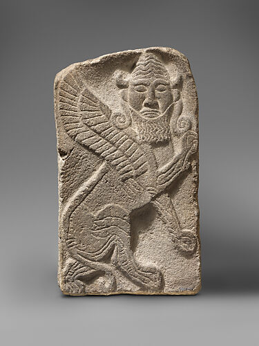 Orthostat relief: winged human-headed lion