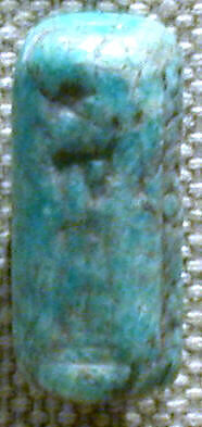 Cylinder seal and modern impression: suppliant goddess, Feldspar, Babylonian or Kassite